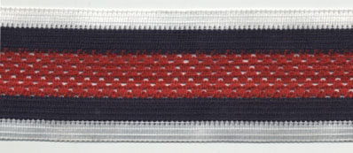 <font color="red">IN STOCK</font><br>1+1/2" Poly Knit Mesh Five Stripe-Red/Dark Navy/White Combo