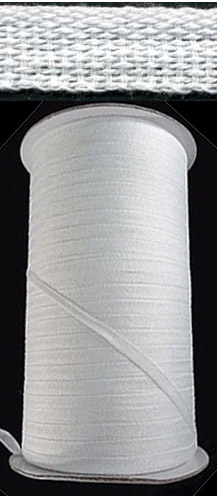 <font color="red">IN STOCK<br>MADE IN USA<br>INDUSTRY STANDARD</font><br>1/8" Basic Cotton Twill Tape-White