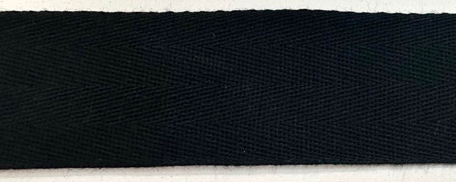 <font color="red">IN STOCK</font><br>1+1/4" Basic Cotton Twill Tape-Black