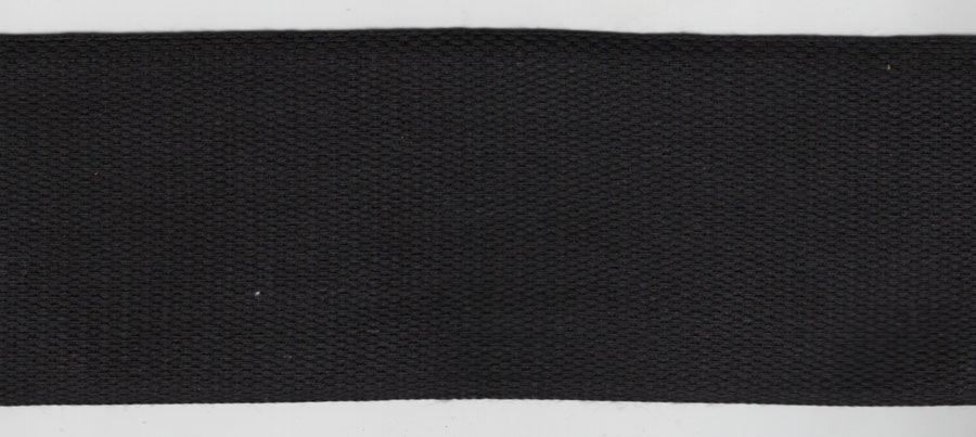 <font color="red">IN STOCK<br>MADE IN USA</font><br>2+1/2" Cotton Canvas Twill Tape-Black