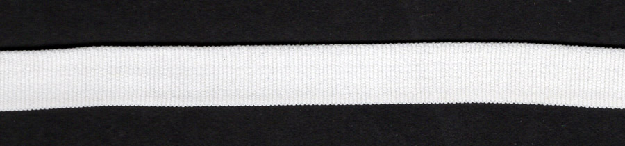 <font color="red">IN STOCK</font><br>3/8" Nylon Flat Tubular Soft Stretch Twill Tape-<br>Dyeable White