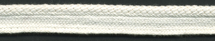 <font color="red">IN STOCK<br>MADE IN USA</font><br>1/2" Cotton Cordedge (3/8" Lip / 1/8" Cord)-Raw White